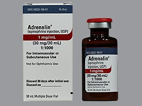 Adrenalin Alpha and Beta Adrenergic Agonist Epinephrine 1 mg / mL (1:1000) Injection Multiple Dose Vial 30 mL by Par Sterile Products LLC  ID 42023-0168-01
